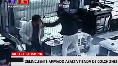 DELINCUENTES ARMADOS ROBAN TIENDA DE COLCHONES